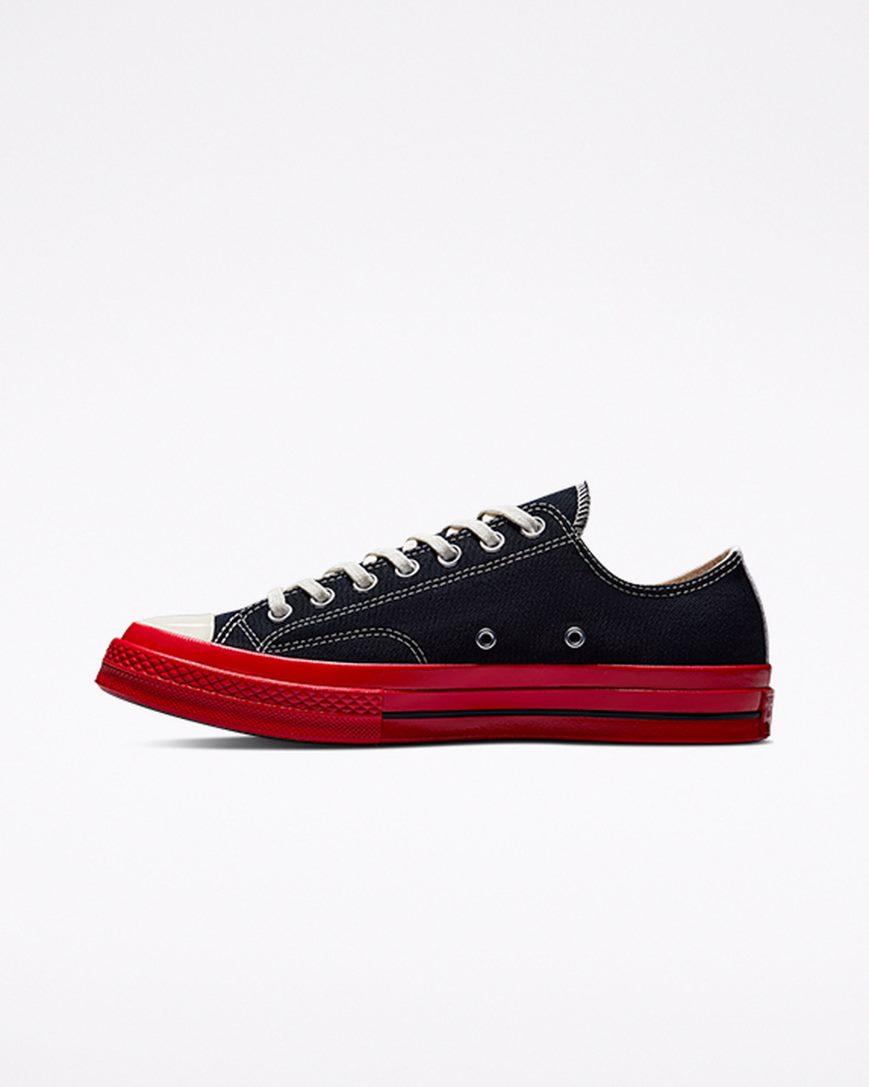 Dámské Boty Nízké Converse x Comme des Garçons PLAY Chuck 70 Černé Červené | CZ CDUH53